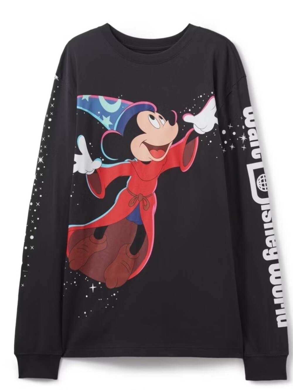 Walt Disney World Sorcerer Mickey Mouse Back to Front Long Sleeve T-shirt